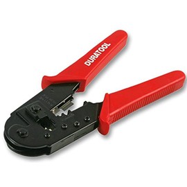 Crimpzange, Modular RJ45, Crimpwerkzeug Typ Hand, zur Verwendung mit modularen Steckverbindern, Farbe rot/schwarz, Crimpanwendung Rj45 Modular Plugs