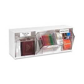 Deflecto Interlocking Multi Storage Organizer Tilt Bin, White