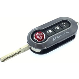 Nordecco GLOSS KEY FOB PROTECTOR SHELL CASE Compatible With FIAT 500C 500-500L ABARTH GRANDE PUNTO BRAVA PANDA STILO LINEA (Grey)