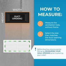 Aluminum 18 x 8 Inch (Duct Opening) Cold Air Return Vent Cover, Rustproof AC Transfer Grille, Low Noise Wall Vent, Durable Aluminum for Residential, Industrial Use – Overall Size 19-5/8 x 9-5/8 Inch