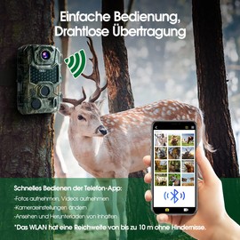 Crenova 20MP wildlife camera with 32GB SD card, 47 pcs, 940 nm, IR LEDs 20 m night vision and IP66 waterproof, hunting game camera.