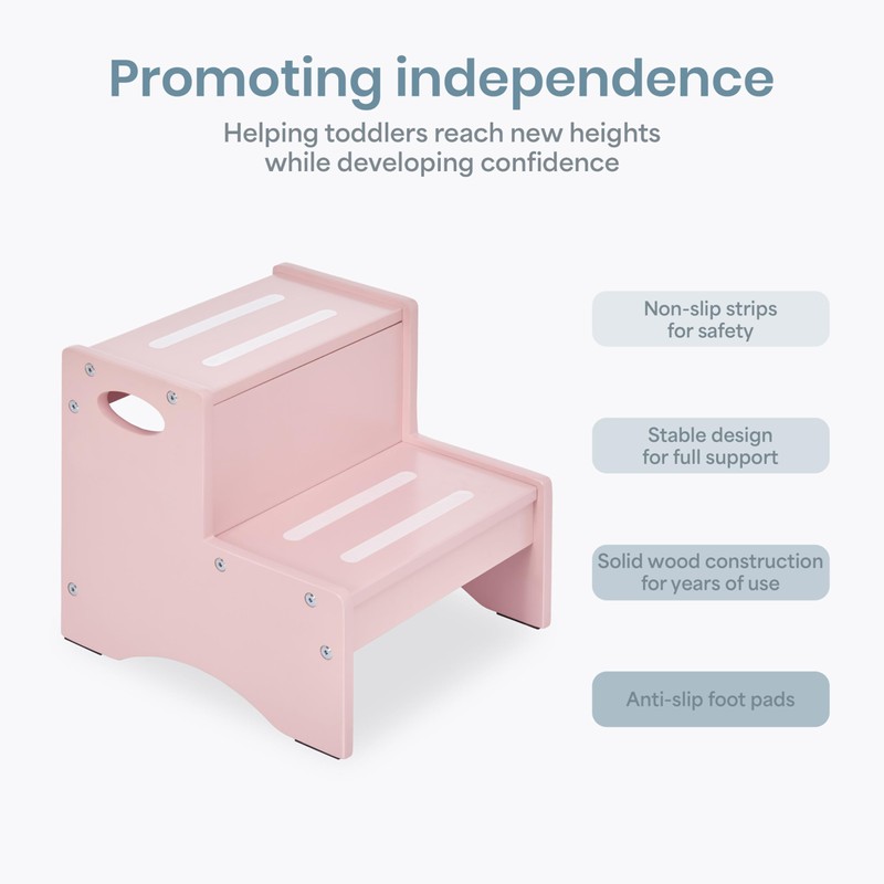 Dream On Me Little Steps Step Stool in Pink –