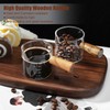 2 Pack Espresso Cups with Wood Handle, 75ML Double Spout