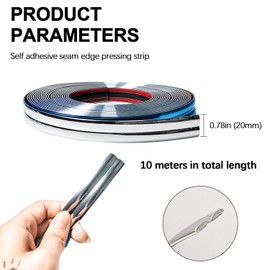 33 Ft Flexible Peel and Stick Corner Trim, Inside Corner Trim, Outside Corner Molding, Silver Tile Trim Edging for Wall Corners, Baseboards, Floors, Borders, 33 Feet × 0.8 Inch