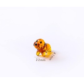 Yellow Handmade Mini Puppy Hand Blown Glass Ornaments Miniature Dog Figurine Desktop Decoration Crystal Cute Dog Figurines Collection Cut Glass Ornament Creative Decor Collectibles