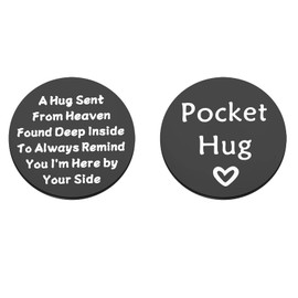 TGBJE Memorial Hug Token Sympathy Gift - Loss of Loved One Remembrance Pocket Token - Bereavement Coin (BL Heaven Token)