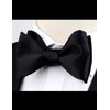 Polyester Silk Men's Solid Self Tie Bow Tie (Black)