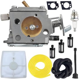 Qiuwanzia 1110-120-0609 Carburetor for 041 041AV Gas Chainsaw 041 Farm Boss Chainsaw Replace Parts 1110 120 0609 11101200609 with Air Filter Fuel Lines Spark Plug