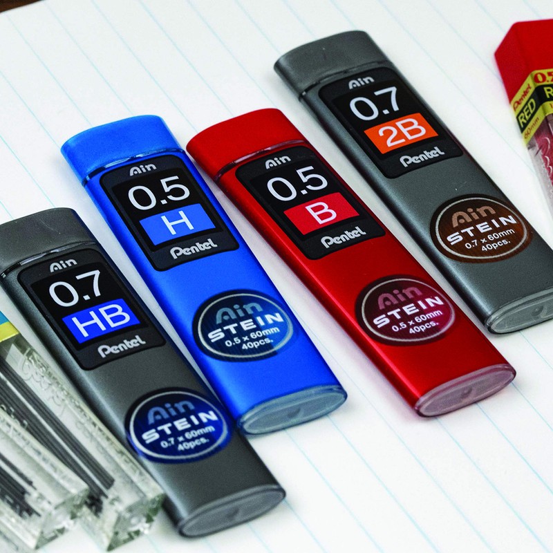 Pentel 0.9 mm B Ain Stein Refill Lead (Pack of