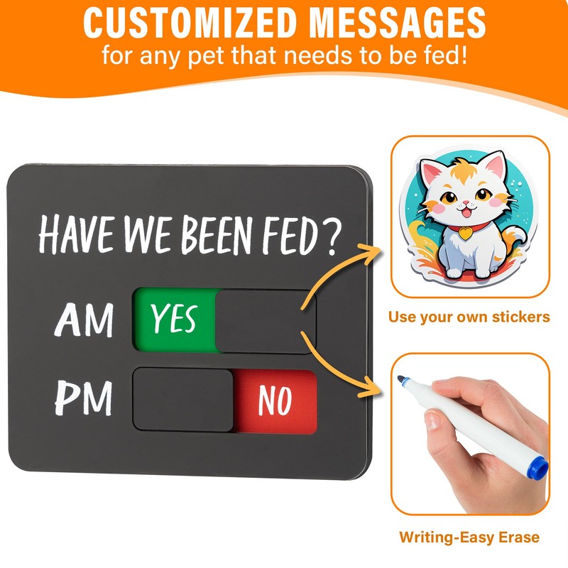 Dog Feeding Reminder Sign with Magnet, Pet Feeding Tracker with