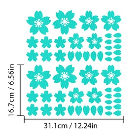 Nouiroy Sakura Reflective Decal Cherry Blossoms Sticker for Car B-Pillar Decals,Night Reflective B-Pillar DIY Sticker, Self-Adhesive Pretty Flowers Vinyl Decal (Mint Green)