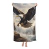 VANZEV Eagle in Flight Beach Towel Bald Eagle Sand-Free Microfiber