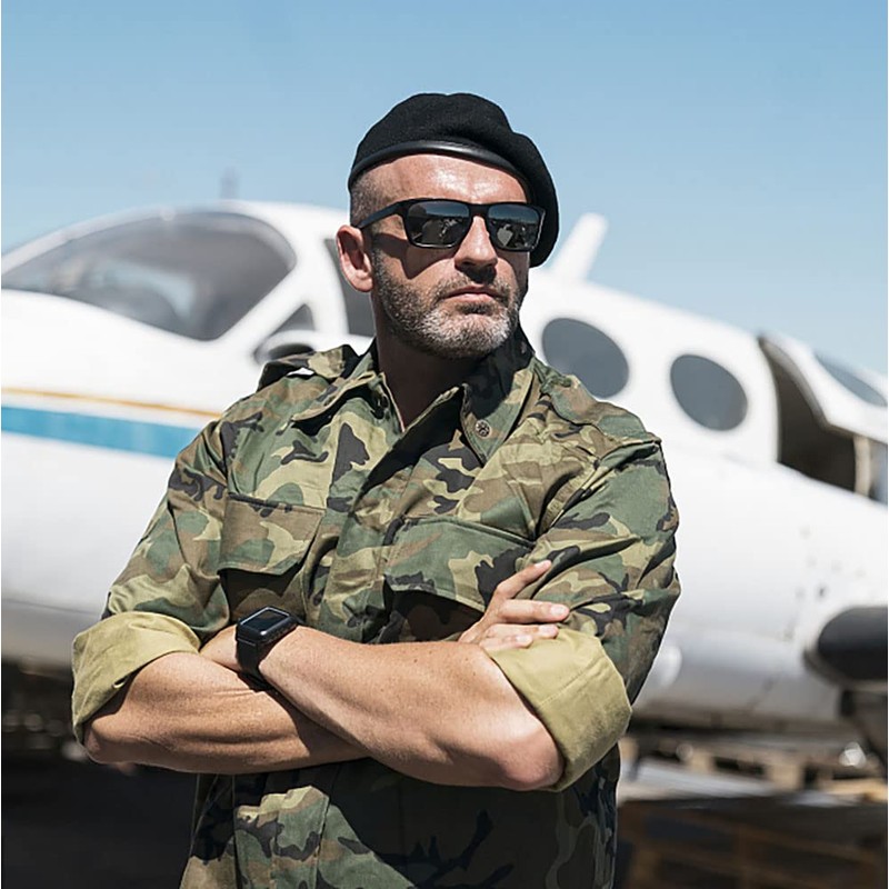 Gajaous British Military Berets for Men and Women,Wool and Leather