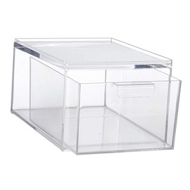 BUGUUYO Drawer Storage Bin Plastic Organizer Storage Box for Desk Office Home and Dorm