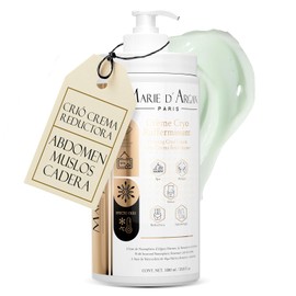 Marie D’Argan Crio Crema Corporal Reafirmante 1000 ml Con Cafeína, Romero Y Castaño De Indias, Efecto Frío, Anticelulitis, Para Abdomen, Piernas Y Caderas, Textura Ligera