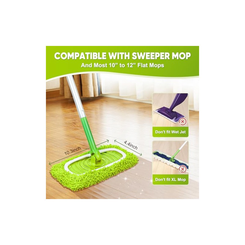 6-Pack Reusable Mop Pads Fit Swiffer Sweeper, Microfiber Cleaning Mop