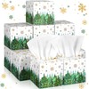 Bencailor 12 Pack Snowflake Facial Tissues Cube Boxes Winter Square