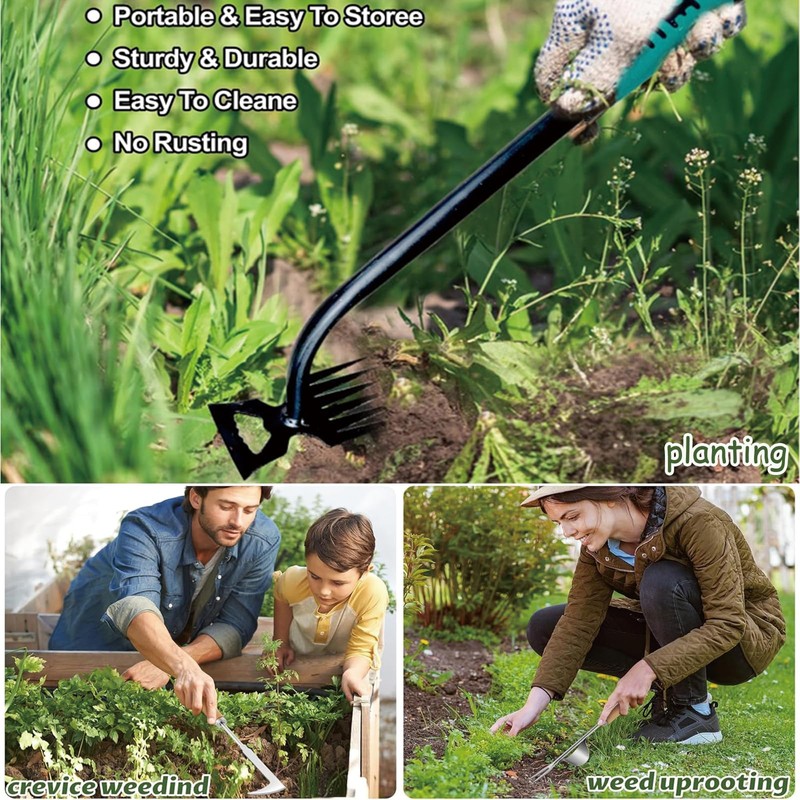 Weed Puller Tool,Crack Weeder Tool, Stainless Steel Crevice Weeding Digger
