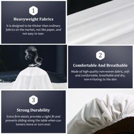100PCS Disposable Fitted Massage Table Sheets, Heavy Duty Elastic Disposable Bed Cover, Breathable Disposable Fitted Sheets for Spa White Non Woven Fabric 36 x 85 Inch