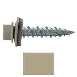 Metal ROOFING SCREWS: (250) 10 x 1" Ash Gray Hex Head Sheet Metal Roof Screw. Self starting metal to wood siding screws. EPDM washer. Colored head