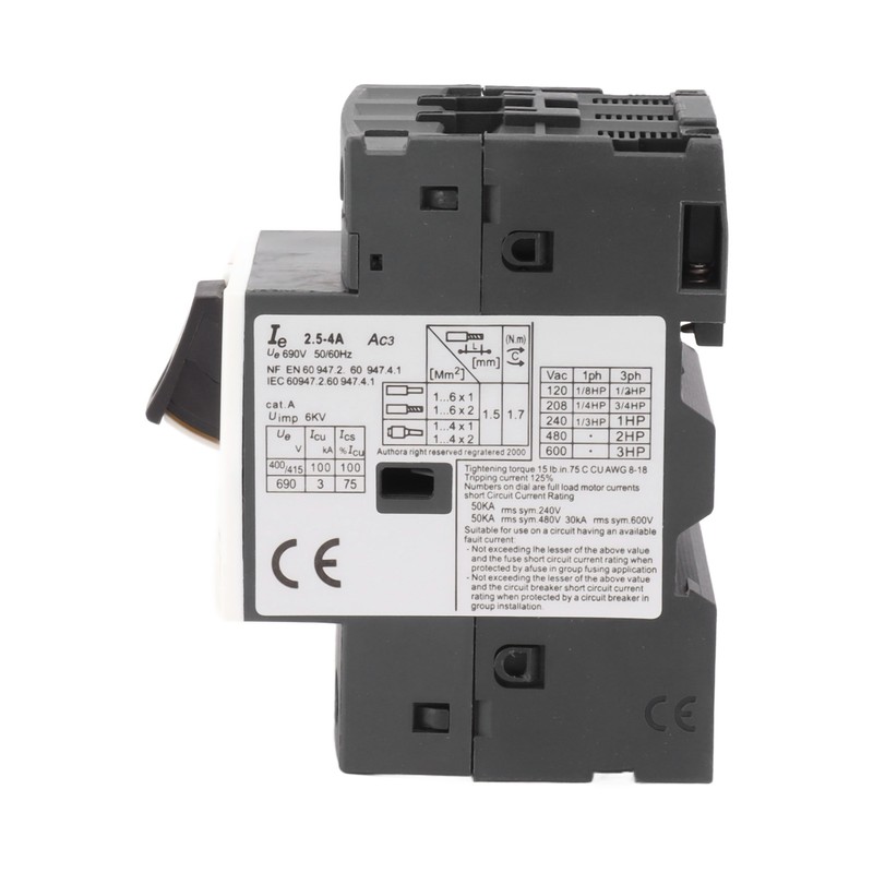 Electric Circuit Breaker Motor Start Stop Protection Switch 35mm Guide