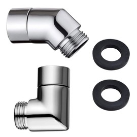 Alrens Pack of 2 Hand Shower Adaptors 90 Degree + 135 Degree, Shower Hose Connection Adapter with Washers, Joint Piece Shower Head, Angle Piece Shower Head for Hand Shower, Movable Shower Arm