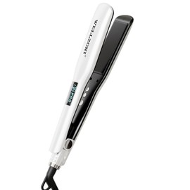 1.4 Wide Plate Hair Straightener - 15s Fast Heat-up, 37 Adjustable Temp 122-450°F for All Hair Types, 110-240V Global Travel Flat Iron Ionic Ceramic Technology & Auto Shut-Off