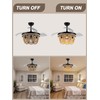 Boho Ceiling Fan with Light, Modern Ceiling Fan with 6