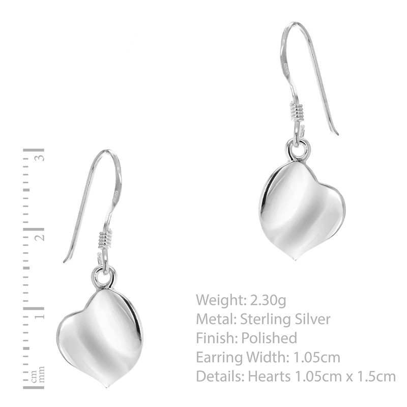 Tuscany Silver Organic Heart Drop Earrings