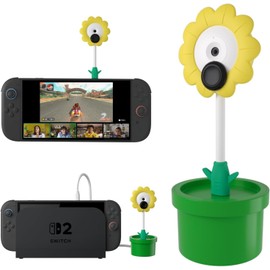 Camera for Switch 2, USB Webcam Compatible with Switch 2, Sunflower Design, 720P HD,Auto Recognition, Plug and Play, Lightweight & Durable, for Gaming, Streaming, Video Calls (Yellow Sunflower)