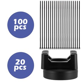 Magnetic Zip Tie Mount Multipurpose Cable Holder Cable Mount Magnets Magnetic Wire Management Bases with Heavy Duty Zip, Mount Nylon Ties in Total(100 Pieces,22 mm)