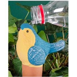 Qinsuikai 4 Pack Plant Watering Devices, Magpie Shape Terracotta Watering Spikes, Vacation Self Watering Planter Insert, Automatic Plant Waterer for Indoor Outdoor Plants (Smart Magpie)