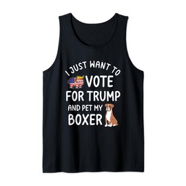 Vote Trump Patriotic Boxer Dog Lover President 2024 Tank Top
