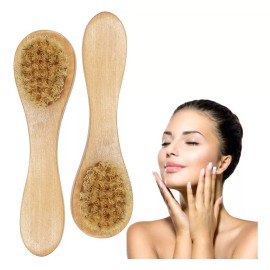 Mafab Cepillo Facial Exfoliante Mango De Madera Cerda Natural 2pz