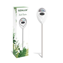 SZHLUX Soil Moisture Meter, Plant Water Monitor, Soil Hygrometer Sensor for Plant Care, Great for Gardening, Lawn, Farm, Indoor & Outdoor (Plant Gifts for Gardeners) 10.23inch, White