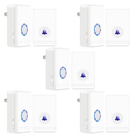 Wireless Door Open Chime,NineLeaf Wireless Door B ell for Home,Door Bell Wireless Set,1300ft Long Range,Easy installation, IP66 Waterproof,LED Indicators,for Front Door, Back Door, Garage, Office,5PK