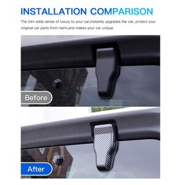 Barong for Jeep Wrangler JL JLU Unlimited Sport Sahara Freedom Rubicon 2-Door and 4-Door 2018-2025 Accessories Rear Tail Door Window Hinge & Rain Wiper Nozzle Cover Trim (Carbon Fiber Pattern)