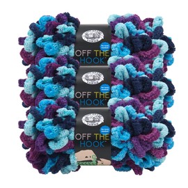 Lion Brand Yarn Off The Hook Yarn, Bulky No-Needle Craft Yarn for Crocheting, Hand-Knitting Yarn, 3-Pack, Hypnotic