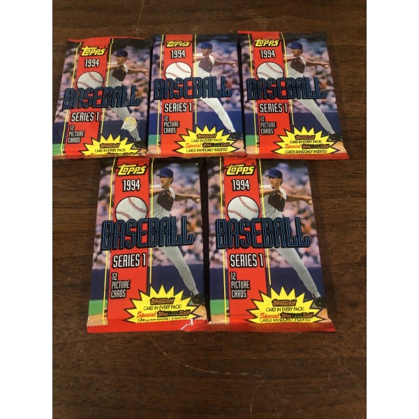(1) Five Unopened 1994 Topps Baseball Series 1 Factory Sealed