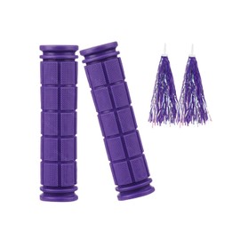 Bike Handlebar Grips with Tassel Streamers, Anti-Slip Soft Kids Handlebar Grips for Girls Boys, Scooters Tricycle Handle Bar Grips for BMX MTB Mountain Bicycle Replacement Parts