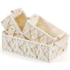 VinneGenzz 3PCS Decorative Boho Macrame Storage Baskets Handmade Bohemian Box