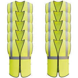 OccuNomix ANSI/ISEA 107-2020 Class 2 Type R Mesh Vest - Reflective Safety Vest with Pockets, Hook & Loop Closure, 2X-Large/3X-Large, Yellow, pack of 10