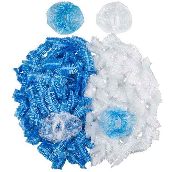 200 paquetes de protectores auditivos desechables, cubiertas impermeables DanziX para protectores auditivos para el cabello, ducha, baño, transparente, azul