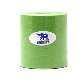 GrifGrips Athletic Sports Tape – Kinesiology Tape for Knees & Ankle Wrap – Cotton, Breathable, Supports Muscles & Joints – for Athletes & Everyday Use, 3in x 16.4 Feet Uncut Roll (Green, 4-Roll Pack)