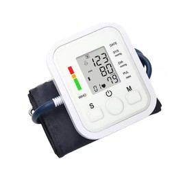 FARMADAR Monitor de Presion Arterial para Brazo con Pantalla LED, Baumanómetro Digital con Pantalla, Deteccion Automática y Precisa de la Presión Sanguínea, Multiples tipos de Medicion