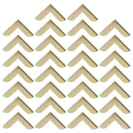 sourcing map 30pcs Box Corner Protectors Vintage Brass Tone Guard Edge Cover Scrapbook Album Jewelry Box Corner Decor