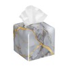 Tangopi Grey Gold Marble Tissue Box Cover Square Leather Tissue