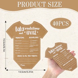 40 Pcs Baby Prediction Cards, Kraft Paper, for Predicting Baby’s Gender ﻿