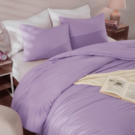 WRENSONGE Queen Size Comforter Sets, Lavender Purple 3 Piece Soft Fluffy Queen Comforter Set (1 Queen Comforter with 2 Pillow Shams) - Warm Lightweight Bedding Comforter Set Suitable for All Seasons