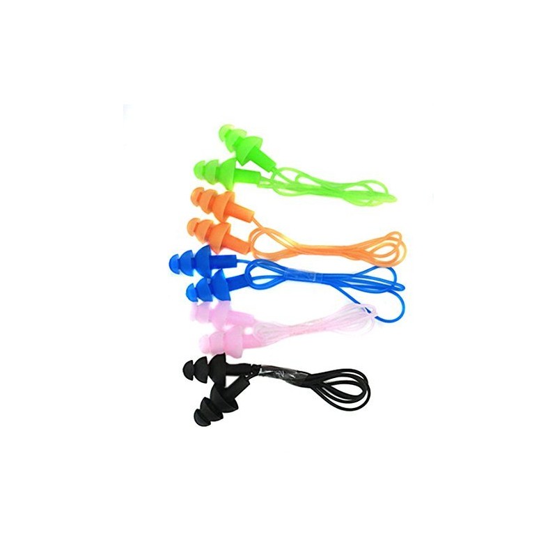 CTKcom 5 Pcs Silicone Gel Soft Earplug Corded String Ear